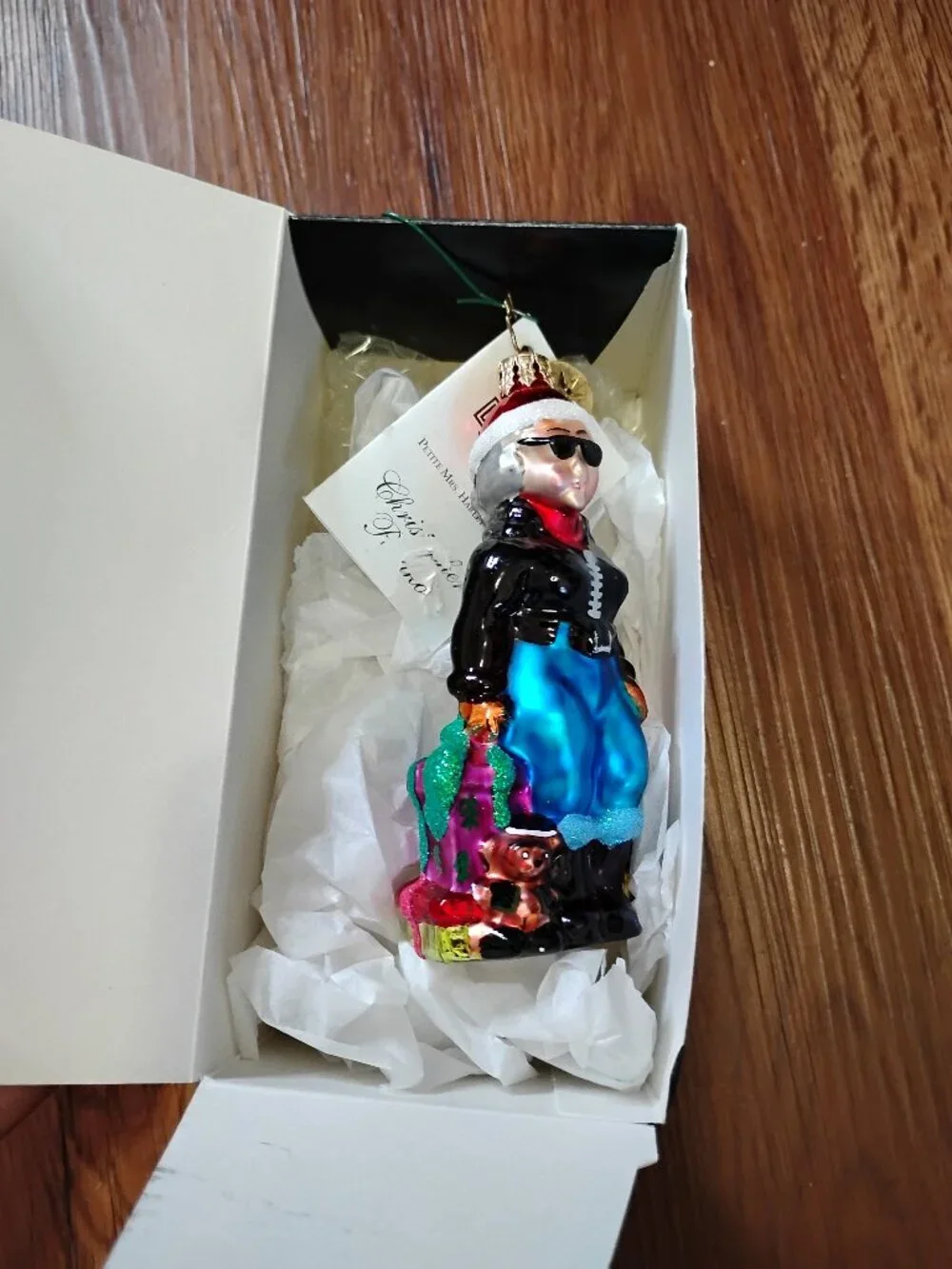 NWT Christopher Radko Harley-Davidson Mrs. Harley Claus Mercury Glass Ornament